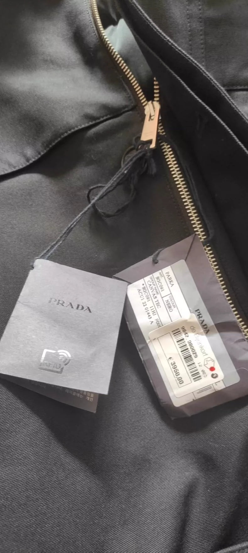 Prada Black Belted Coat for FW22 Collection