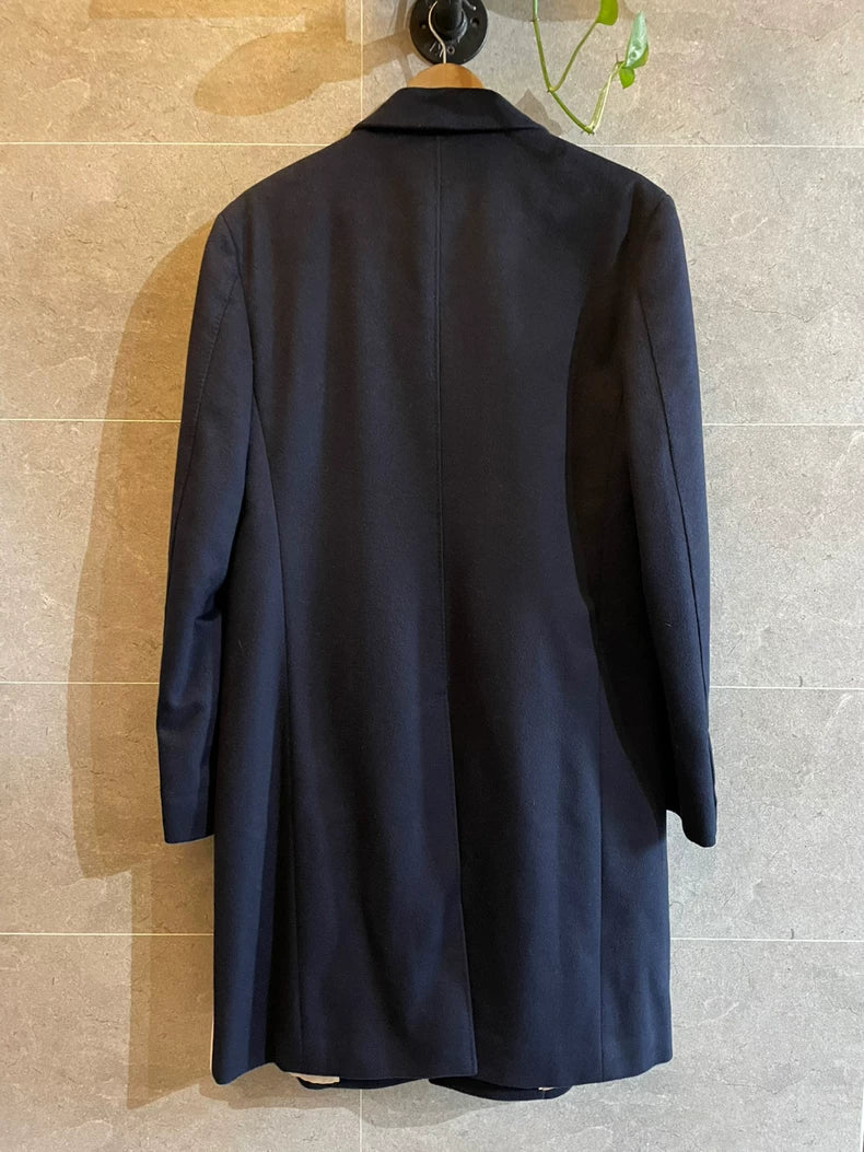 Gucci Cashmere Coat in Blue and Red Stripes