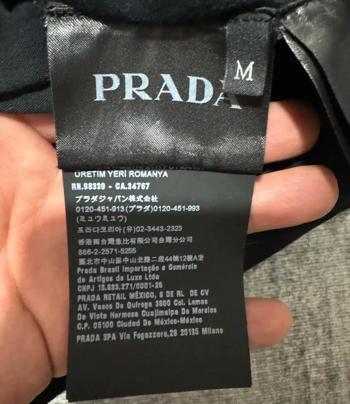 Prada Black Cotton Logo T-Shirt for Men