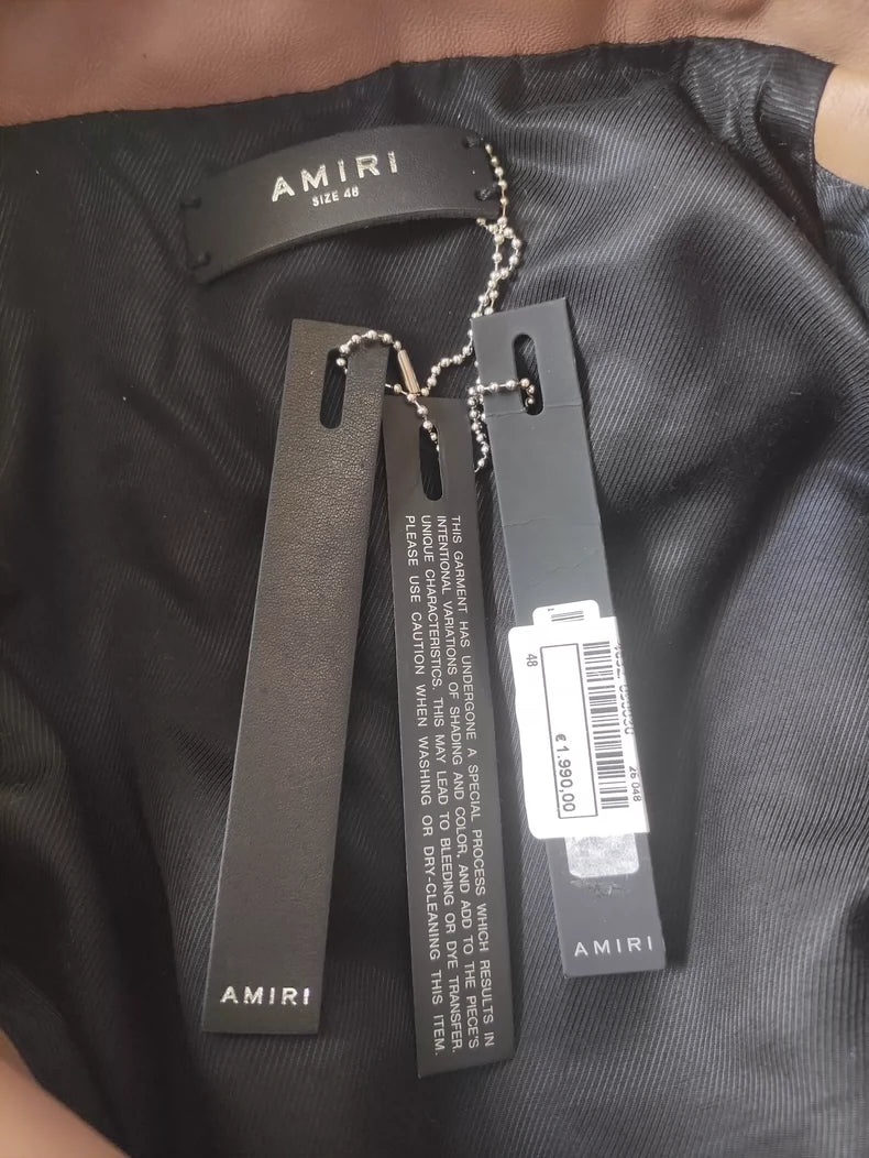 Amiri Brown Fur Collar Jacket