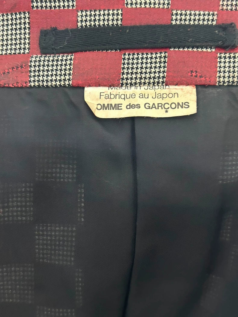 Comme des Garcons Red Plaid Leather Jacket