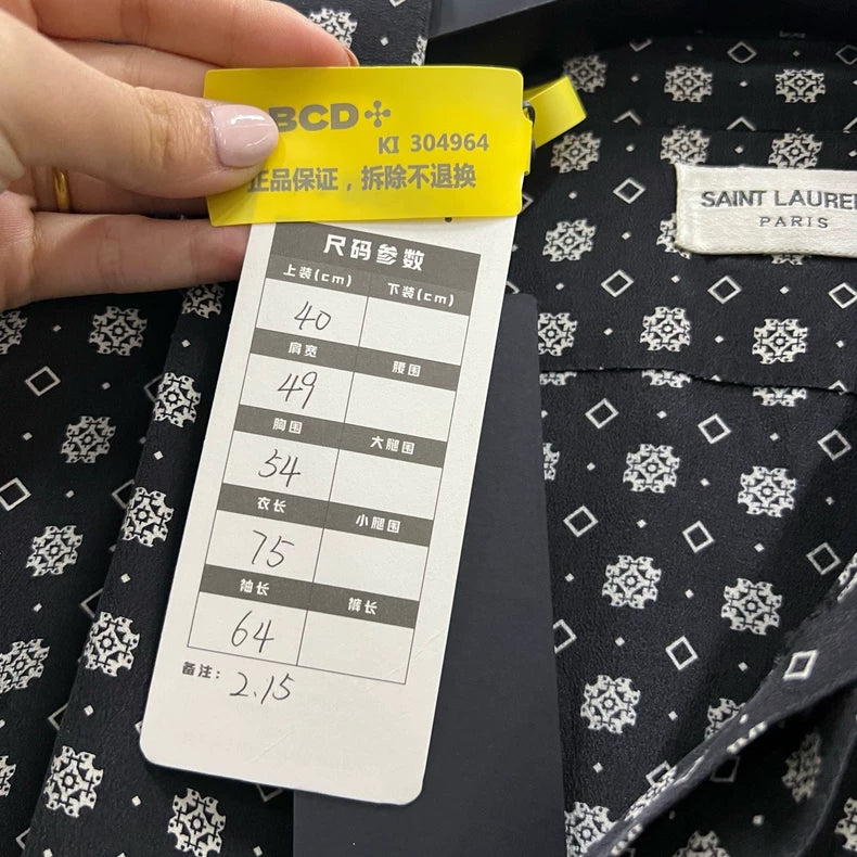 Saint Laurent Floral Print Long Sleeve Shirt