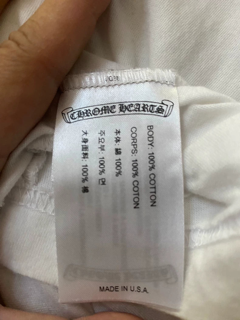 Chrome Hearts White Cross Print Short Sleeve Tee-yf