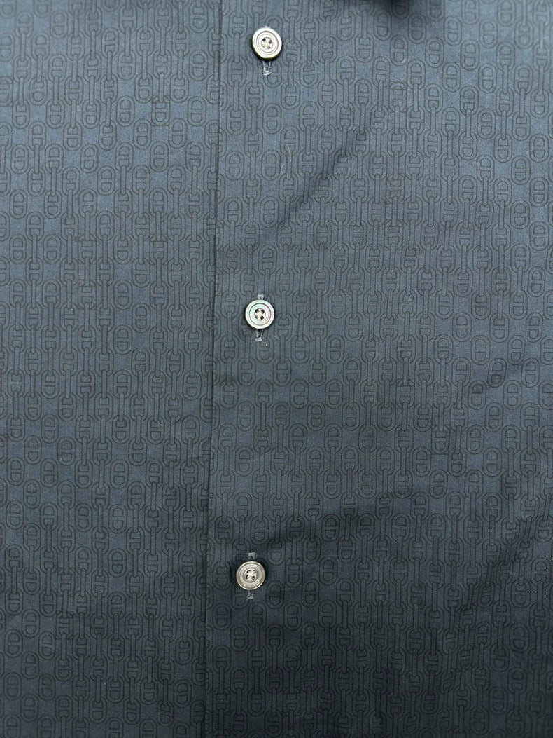 Hermes Pig Nose Button Long Sleeve Shirt