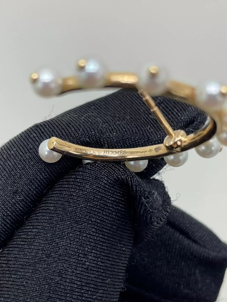 Hermes 18K Pearl Earrings