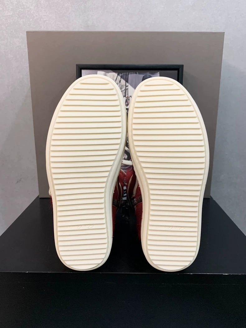 Rick Owens Red Geobasket Sneakers-yf