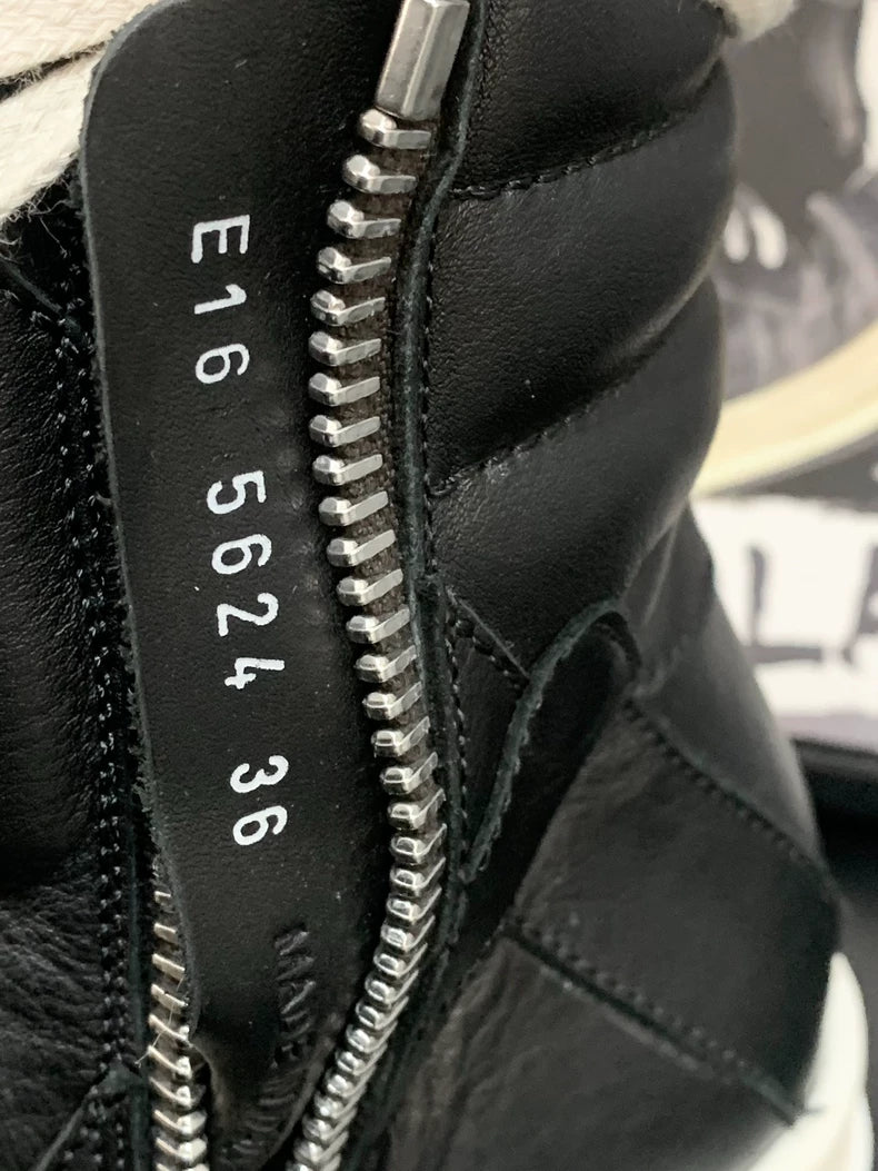 Rick Owens Geobasket Black and White Sneakers-yf