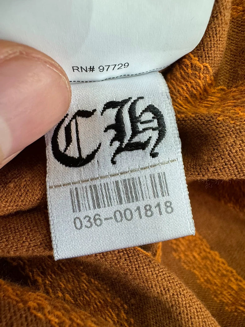 Chrome Hearts Brown Knit Long Sleeve Polo