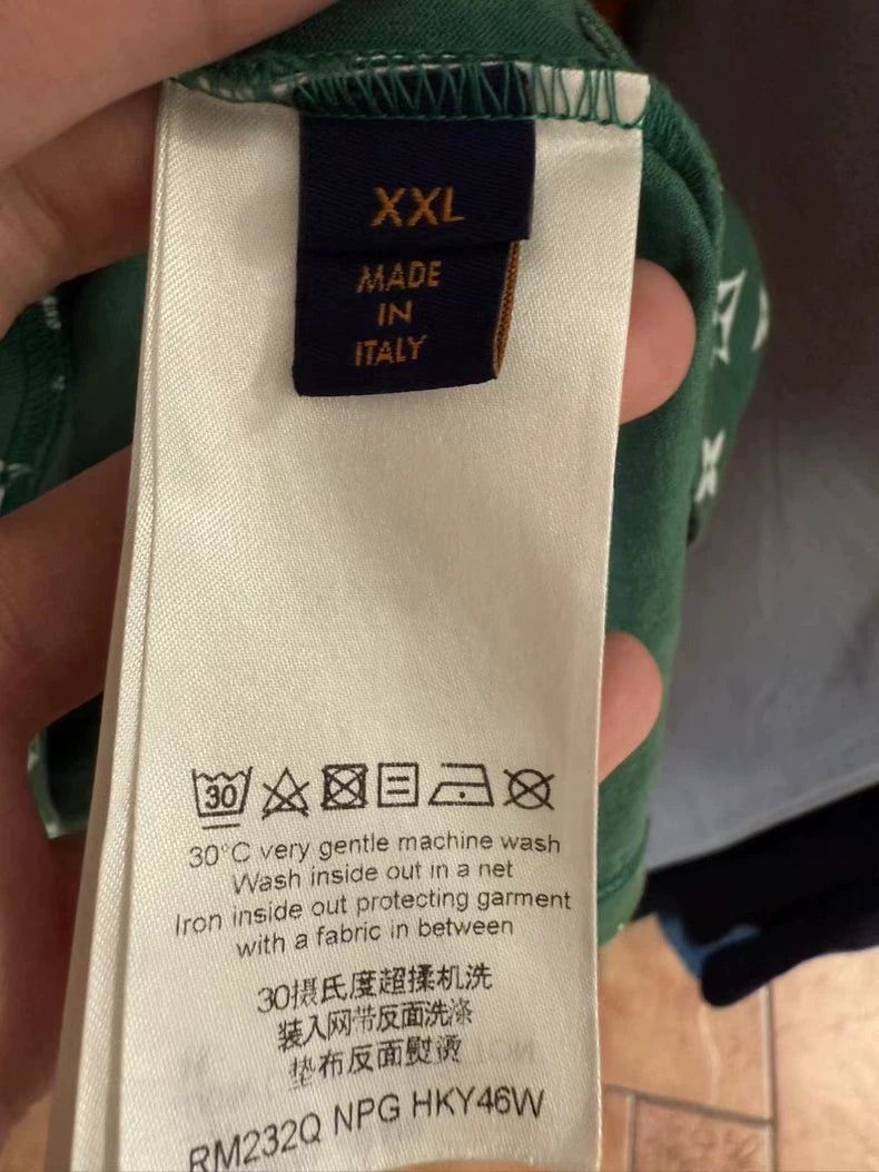 Louis Vuitton Green Gradient Print T-Shirt-yf