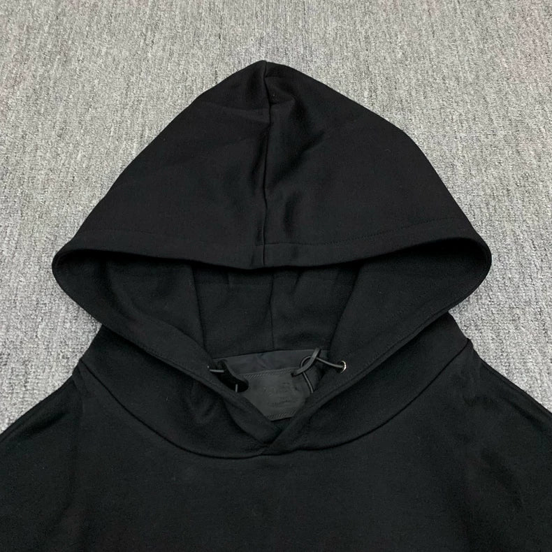 Prada Black Triangle Logo Hoodie Sweatshirt