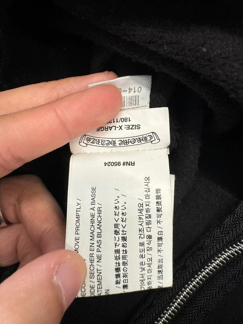 Chrome Hearts Black Zip Hoodie with Fringe-yf