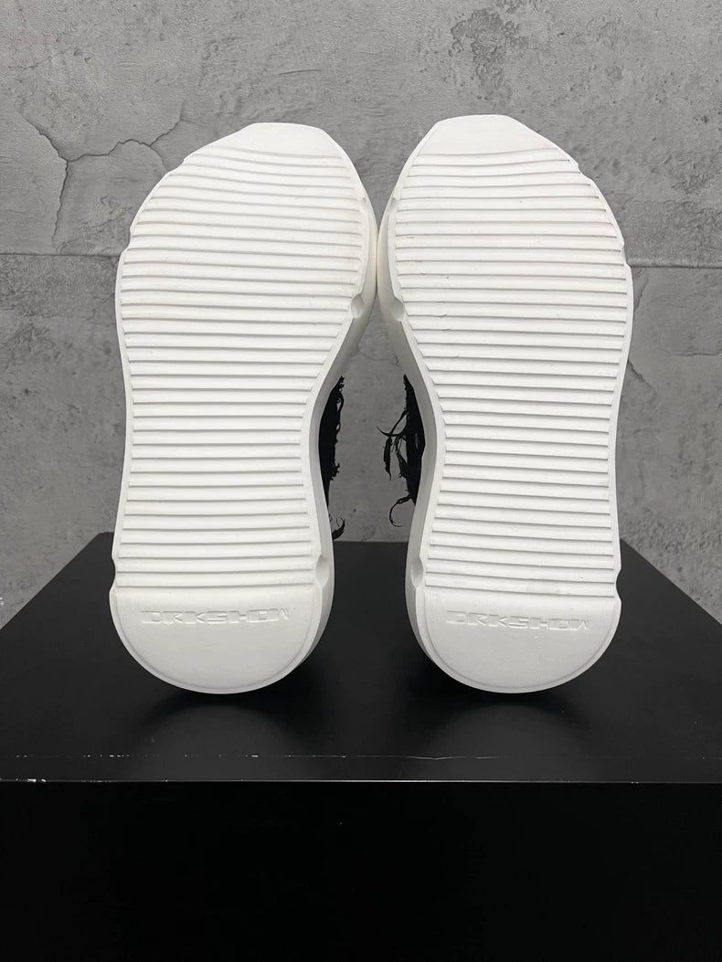 Rick Owens Black and White Sneakers-yf