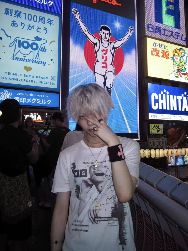 Raf Simons Observes Randomly Punk Print Tee-yf