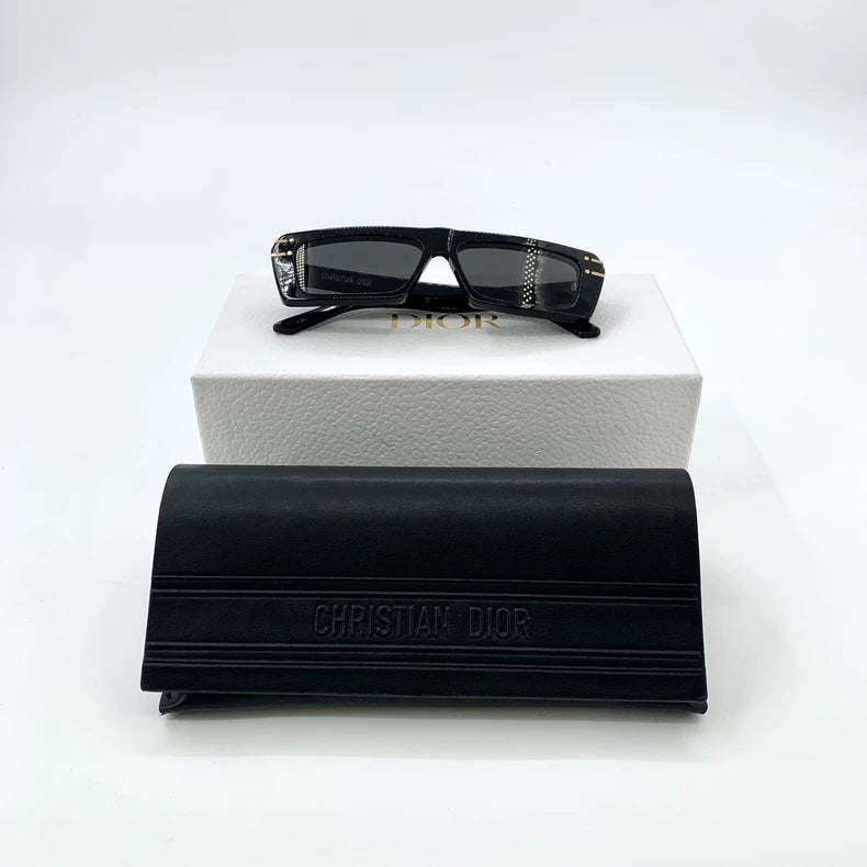 Christian Dior Black Logo Square Sunglasses