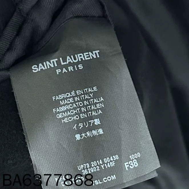 Elegant Black Wool Overcoat by Saint Laurent Paris