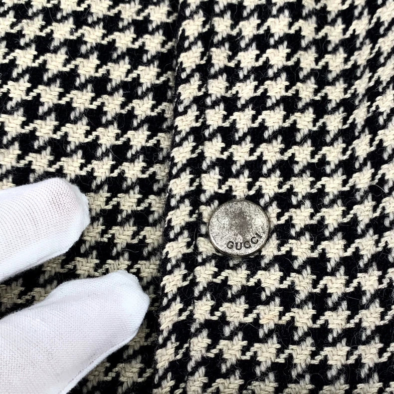 Gucci Color-Block Houndstooth Cotton Jacket