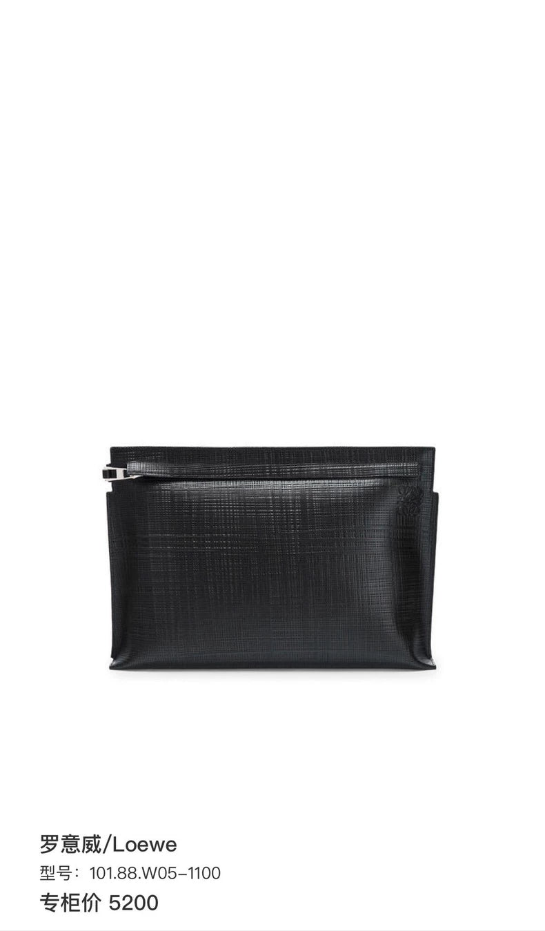 Loewe Black Logo Document Clutch Bag