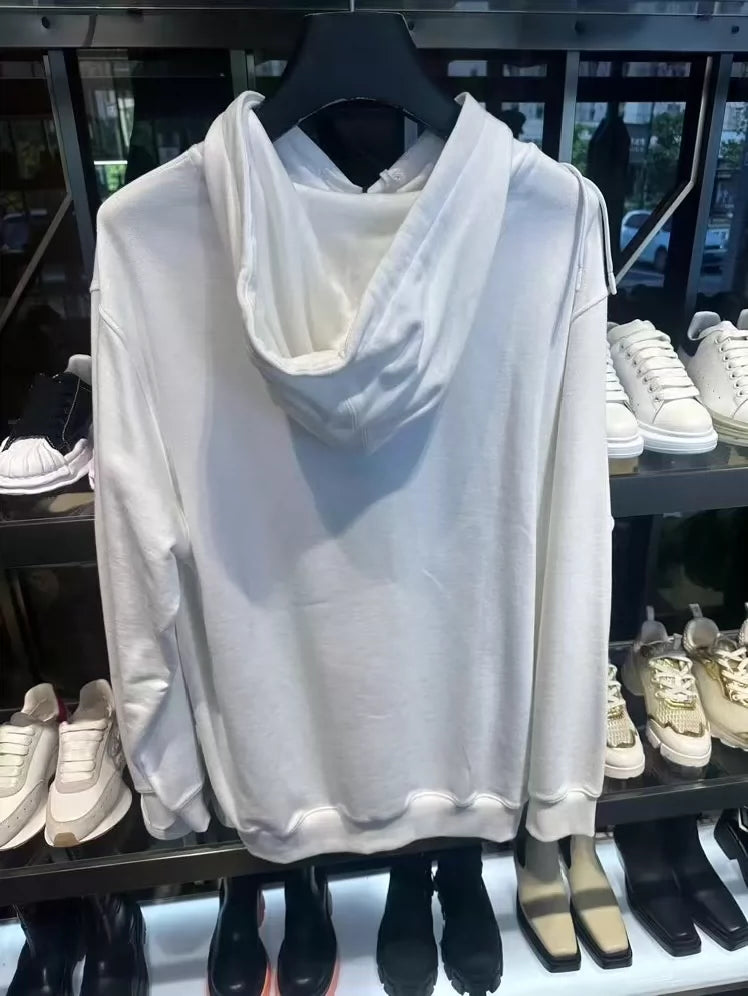 White PRADA Hoodie Sweatshirt for Men-zp