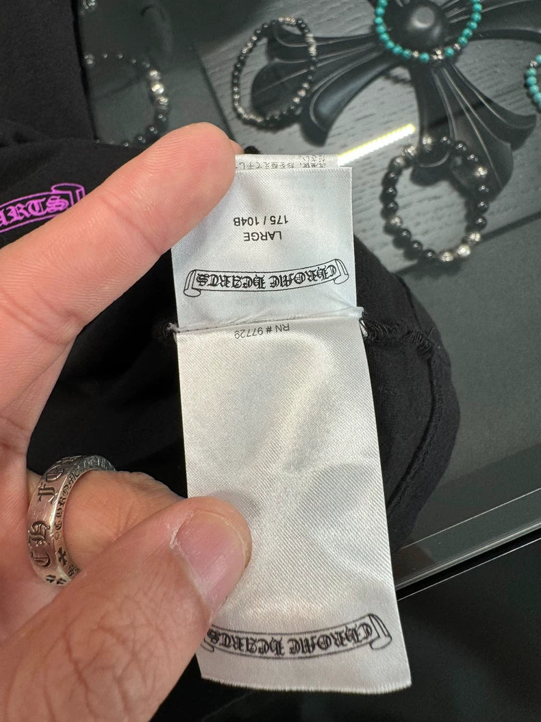 Chrome Hearts Black Purple Collar Short Sleeve-yf