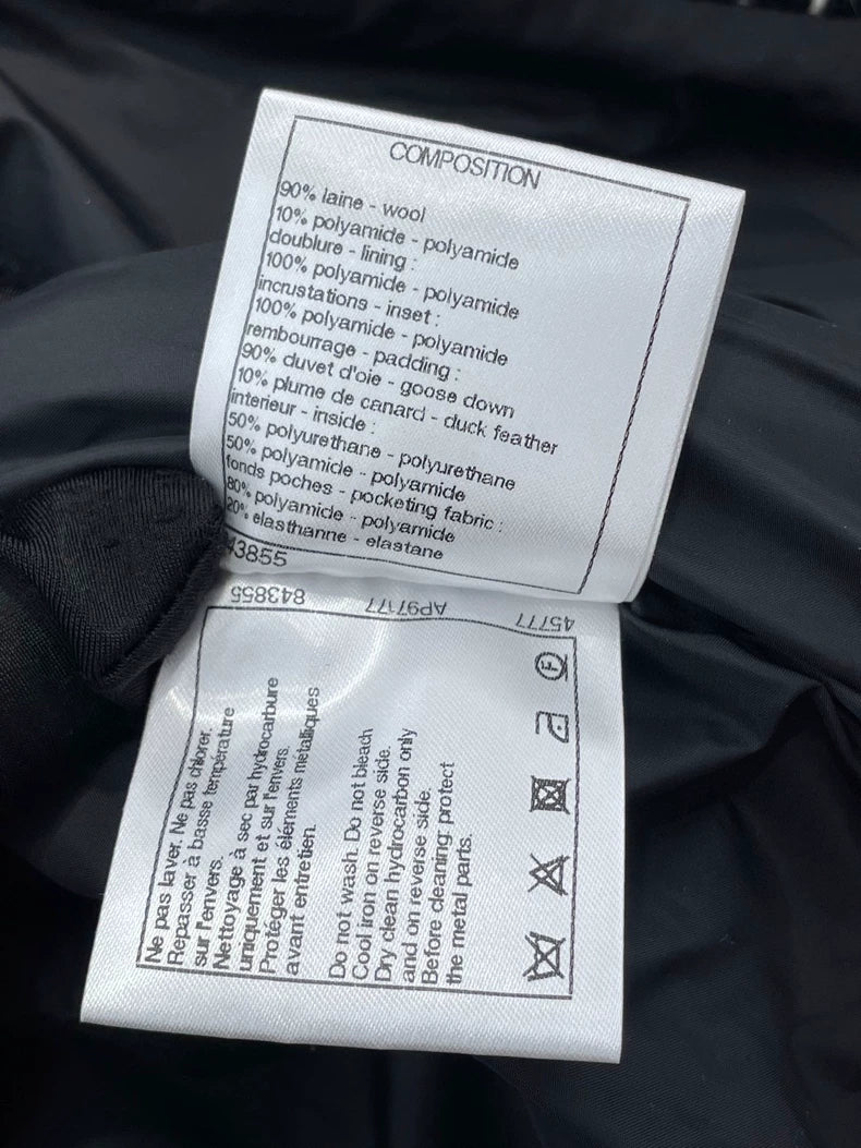Chanel Black and White Puffer Jacket