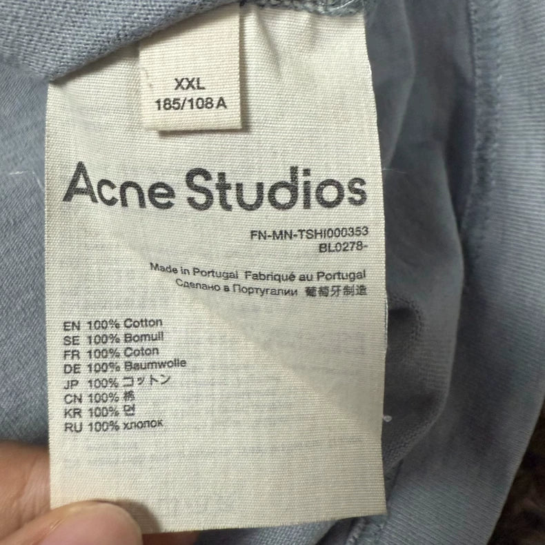 Acne Studios Logo Grey Cotton T-Shirt