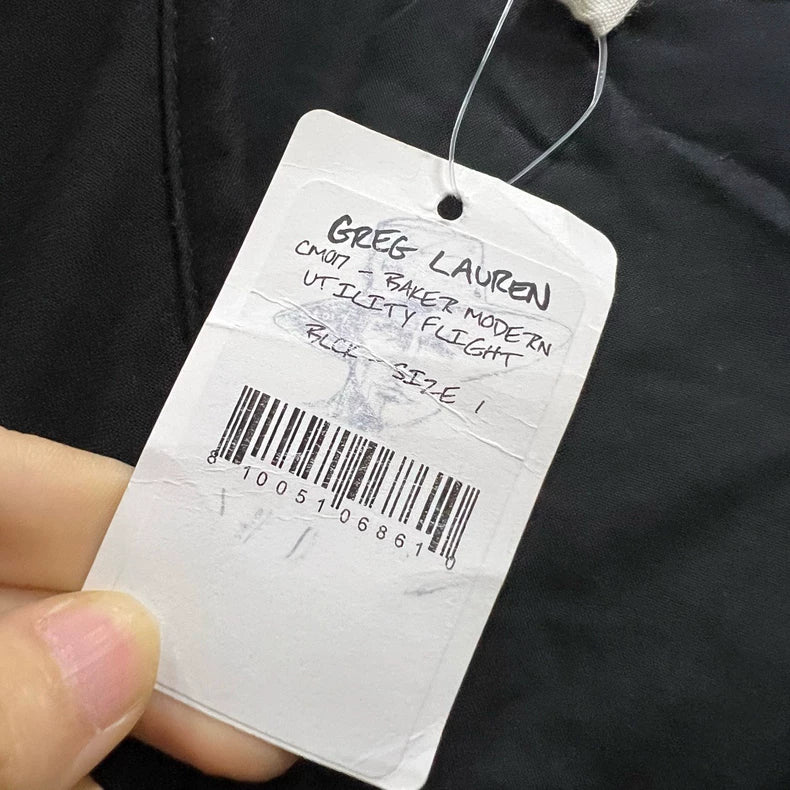 GREG LAUREN Black Vintage Patchwork Bomber Jacket