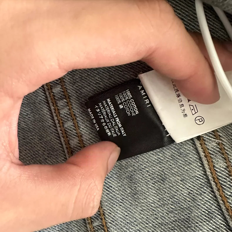 Distressed Printed Graffiti Denim Jacket