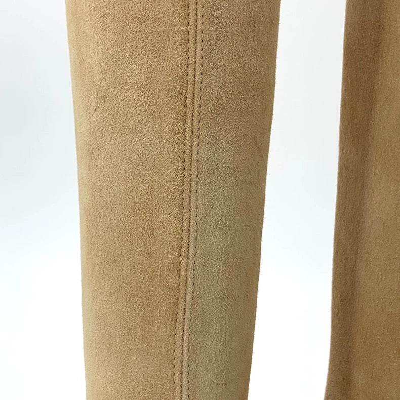 Long Khaki Over-the-Knee Boots