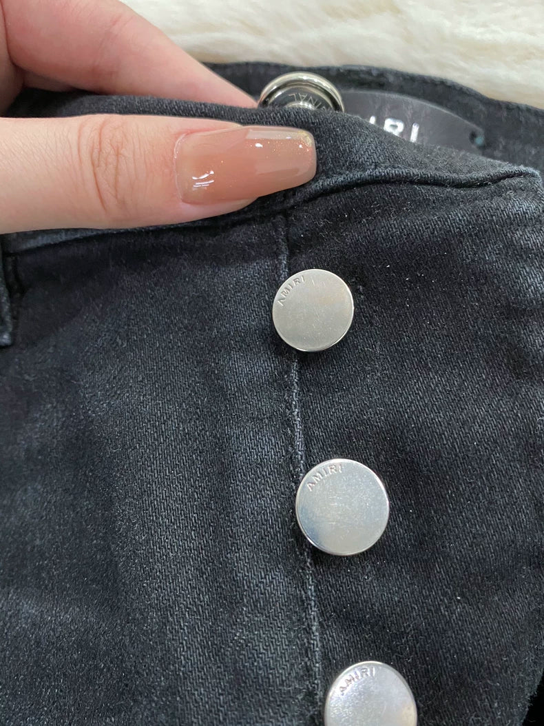 Amiri Black Blue Paisley Denim Pants