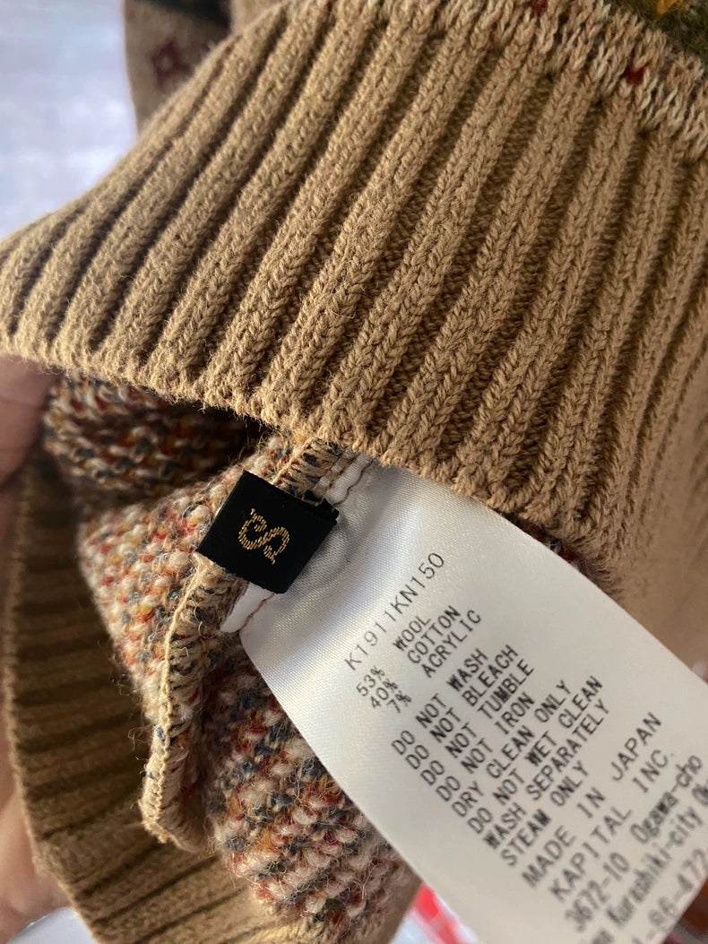 Kapital 7Gauge Wool Skeleton Fair Isle Sweater