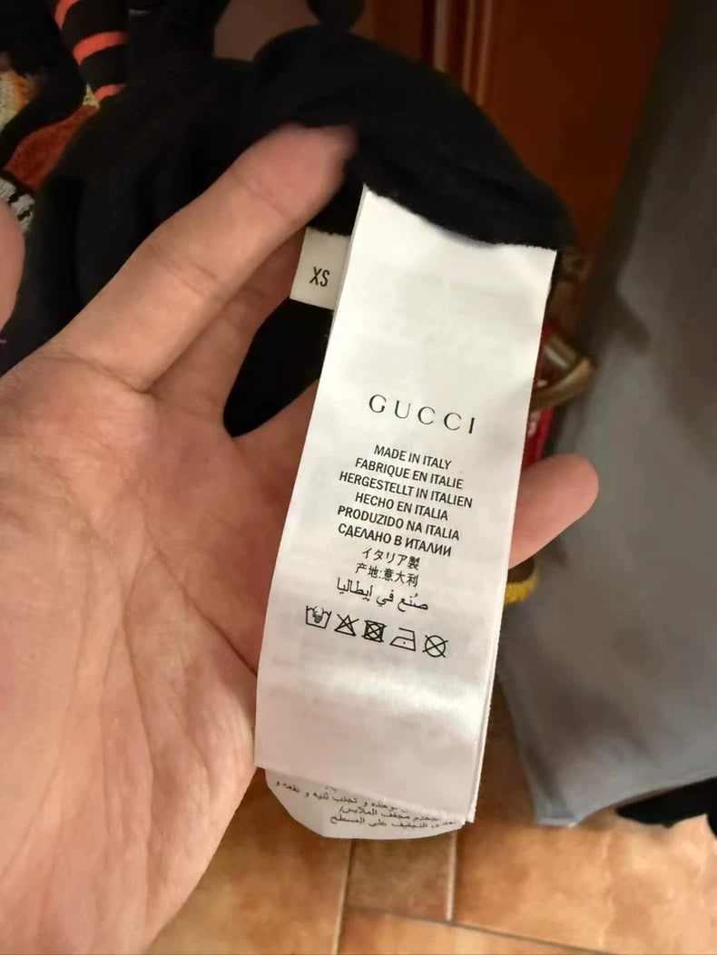 Gucci Black Cat Head Graphic T-shirt-yf