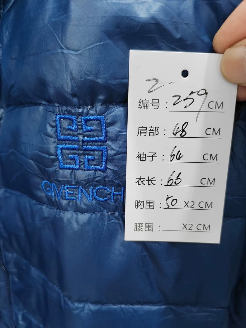Givenchy Blue Stand Collar Puffer Jacket