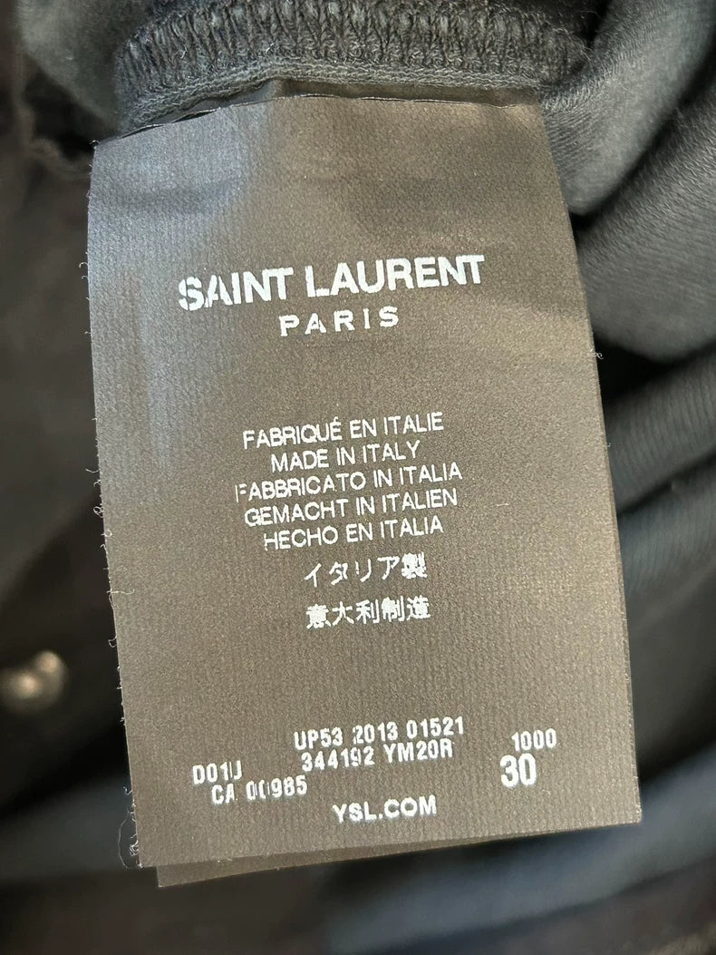 Saint Laurent Black Faux Leather Pants