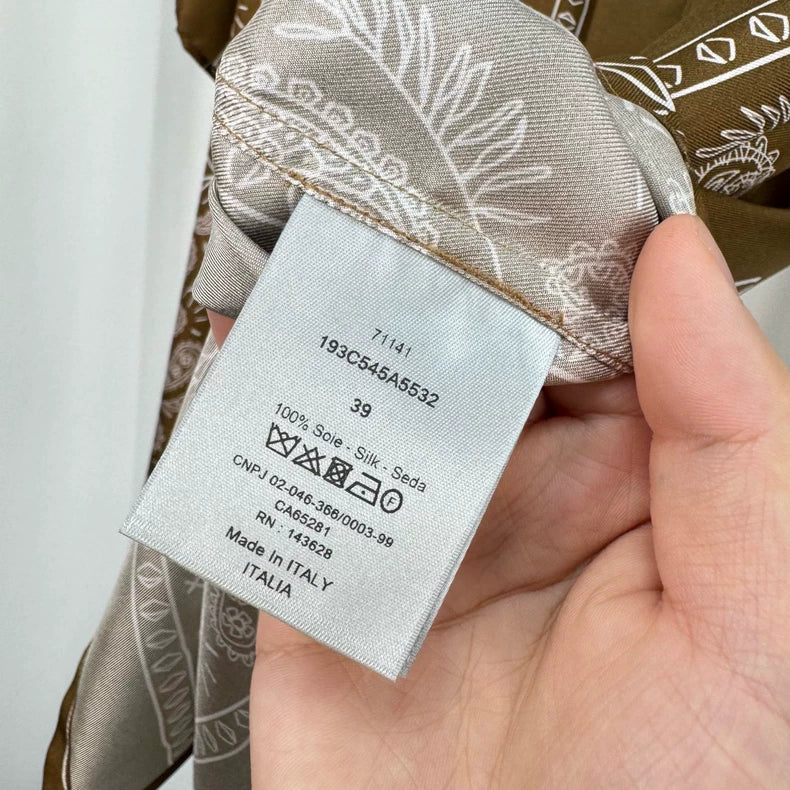 Dior Bandana Print Silk Short Sleeve Shirt-yf