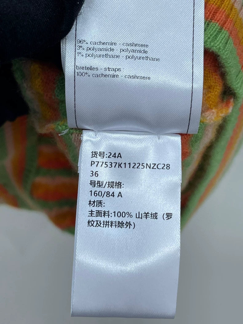 CHANEL Colorful Cashmere Tank Top