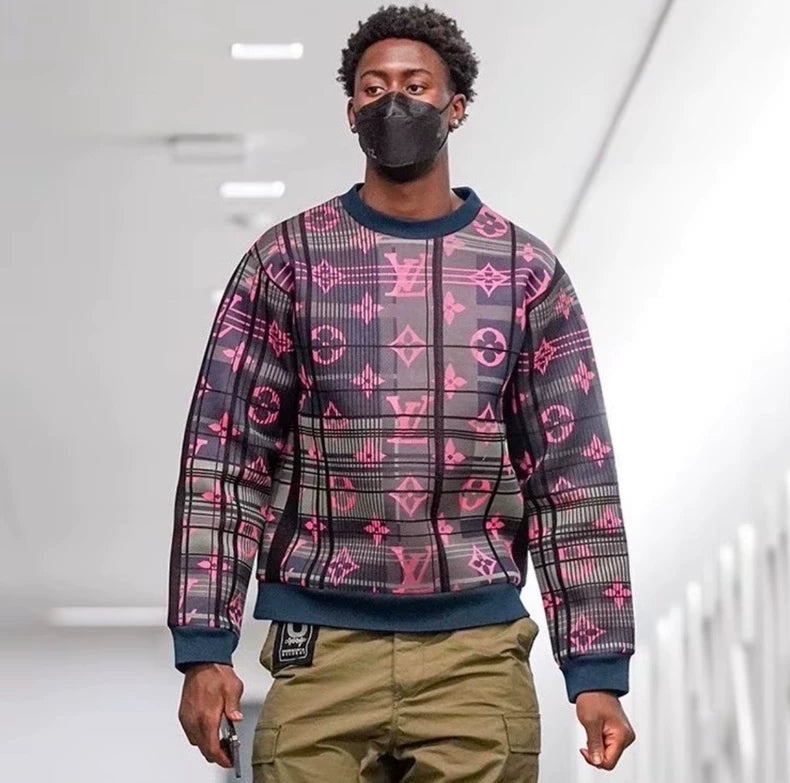 Louis Vuitton Purple Monogram Space Cotton Sweatshirt-yf