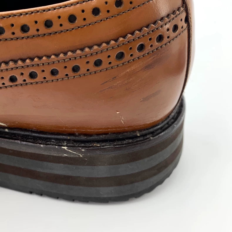 Prada Brown Baroque Lace-Up Thick Sole Shoes