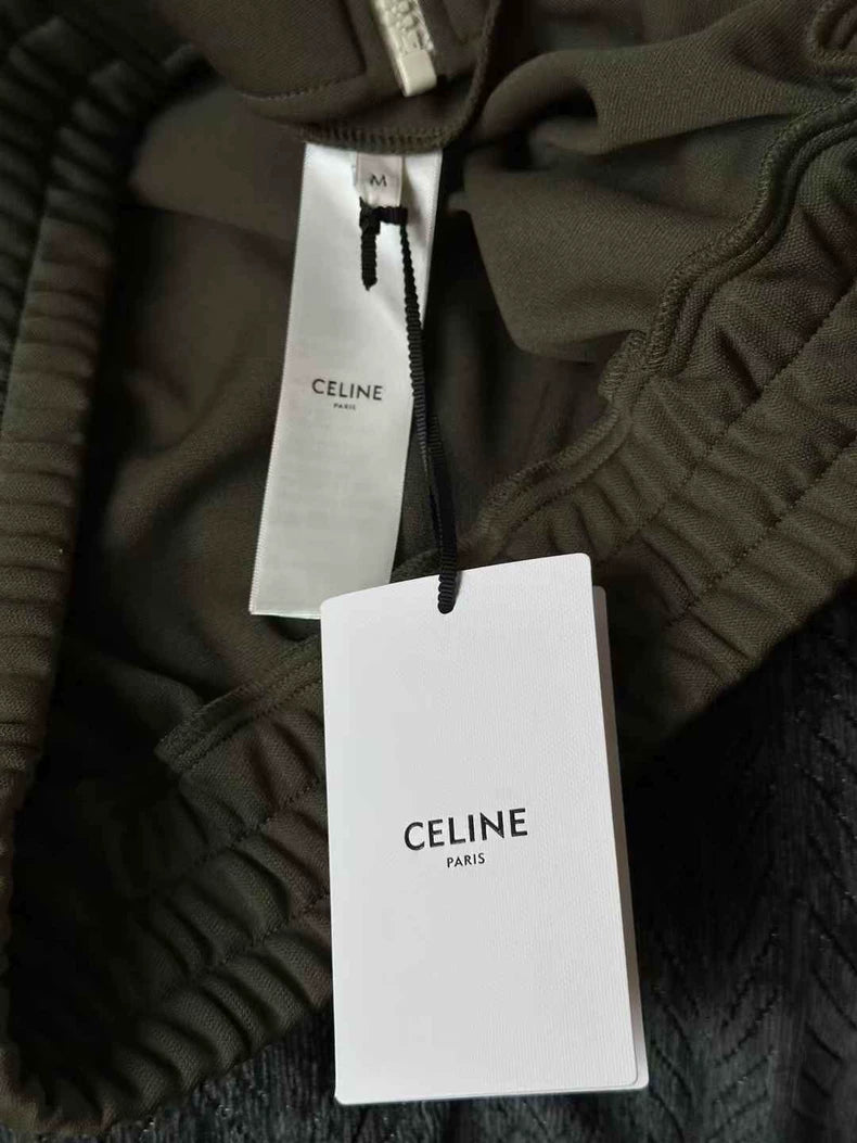 Celine Khaki Green Jacket with Stripes