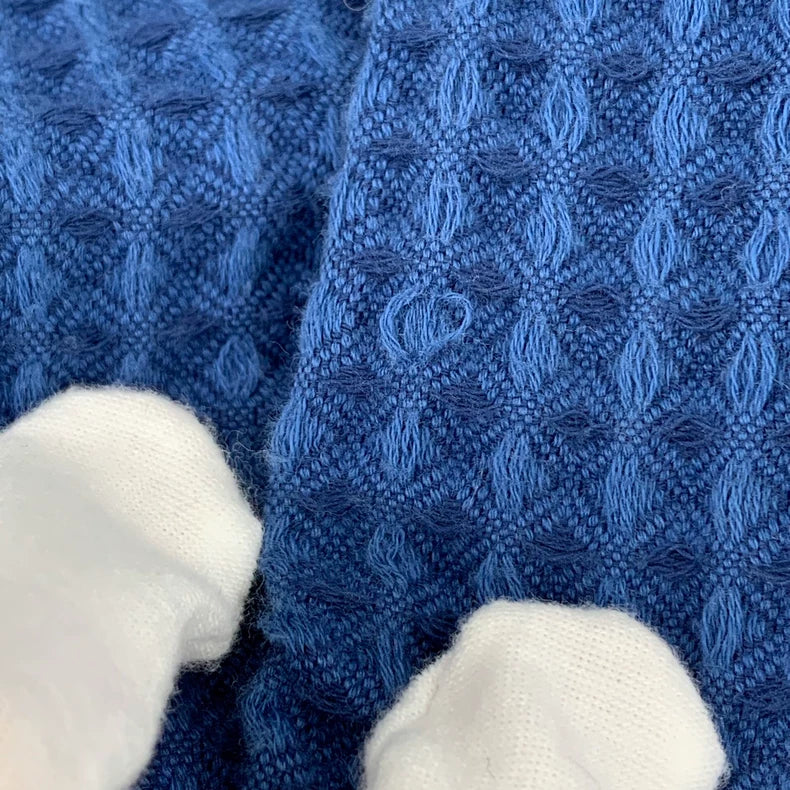 Loewe Blue Hoodie with Tassels and Embroidery