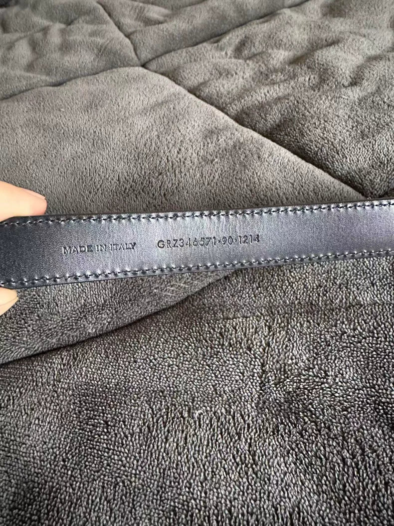 Saint Laurent Leopard Print Suede Belt