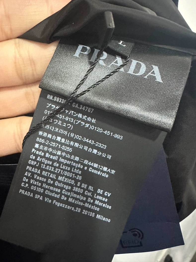 Prada Blue Triangle Logo Jacket