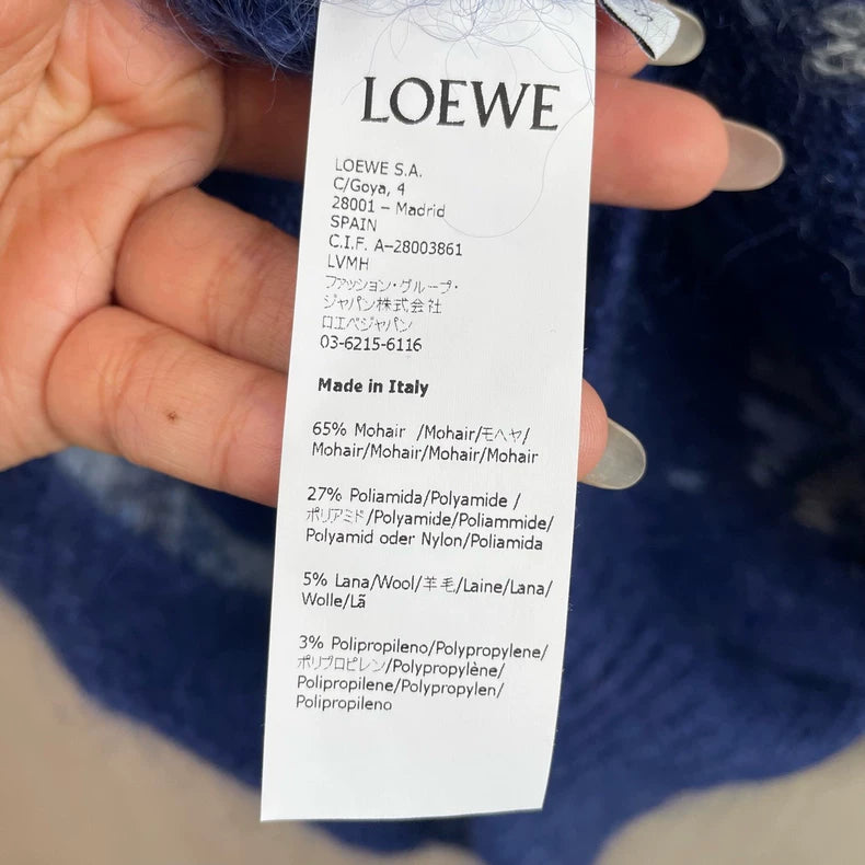 LOEWE Blue Polar Bear Knit Cardigan