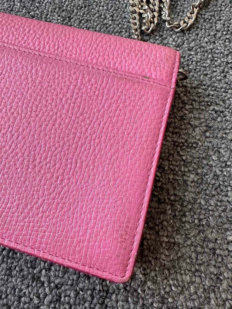 MCM Pink Logo Chain Shoulder Bag