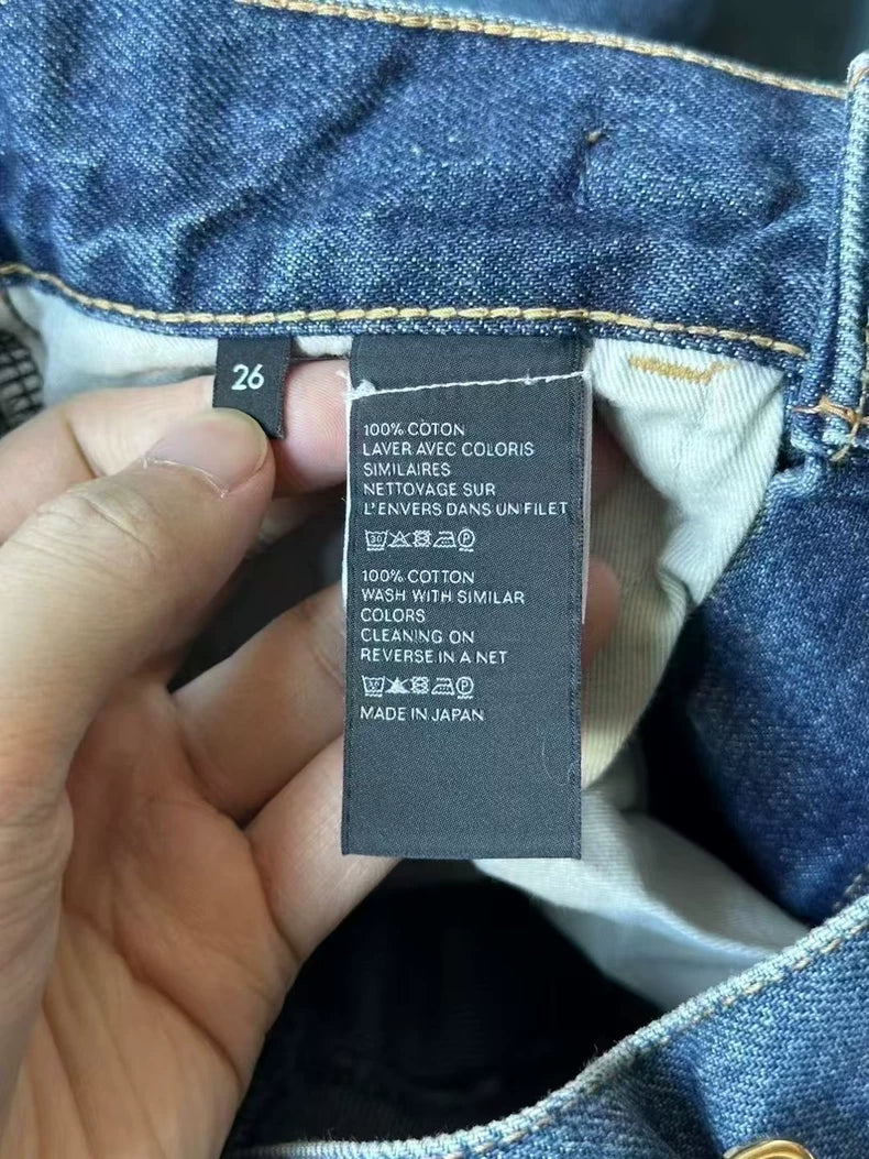 Celine Gold Buckle Denim Pants Size 26