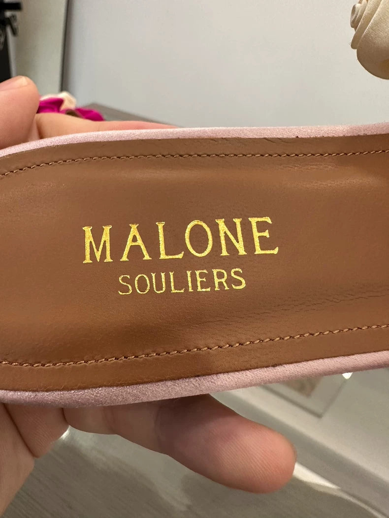 Pink Floral Slide Sandals