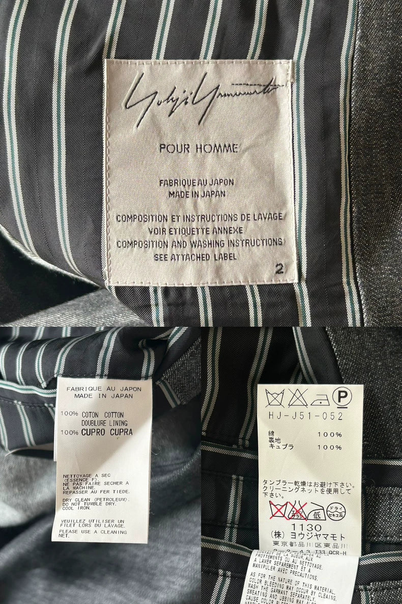 Yohji Yamamoto Striped Sleeve White Line Blazer