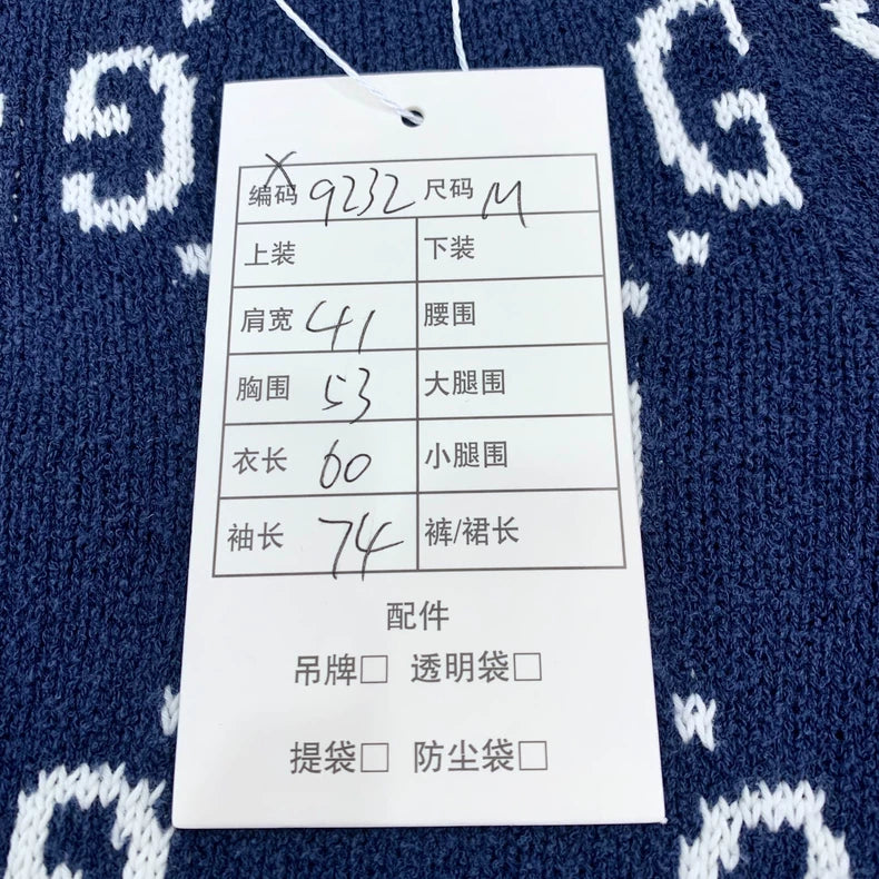 Gucci Navy Logo Knit Cardigan Sweater