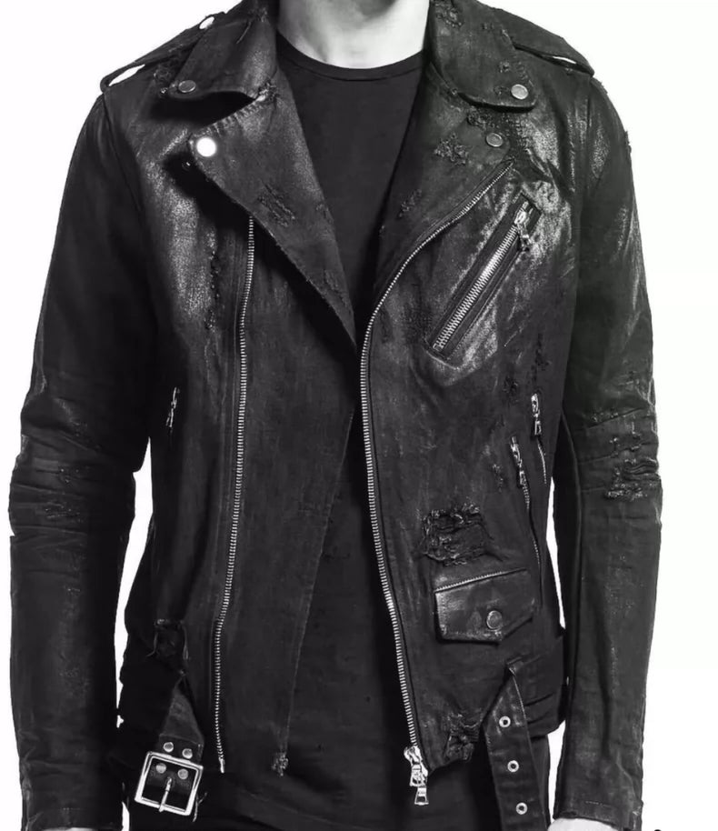 Black Suede Biker Jacket by Amiri