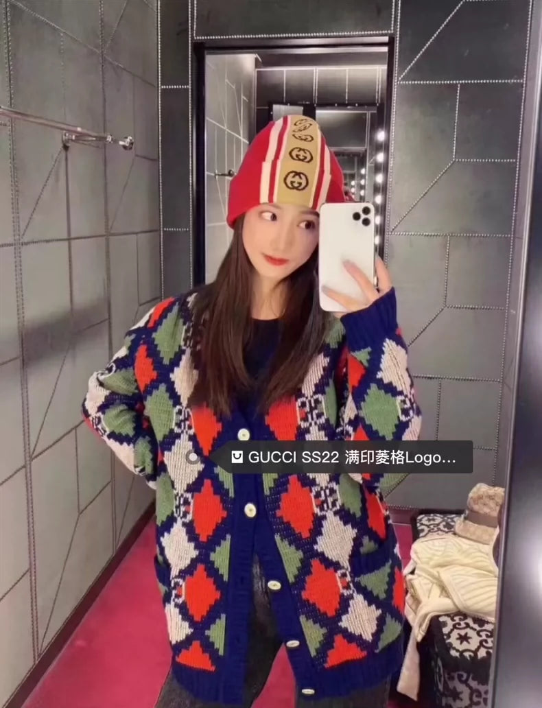 Gucci Diamond Pattern Logo Sweater