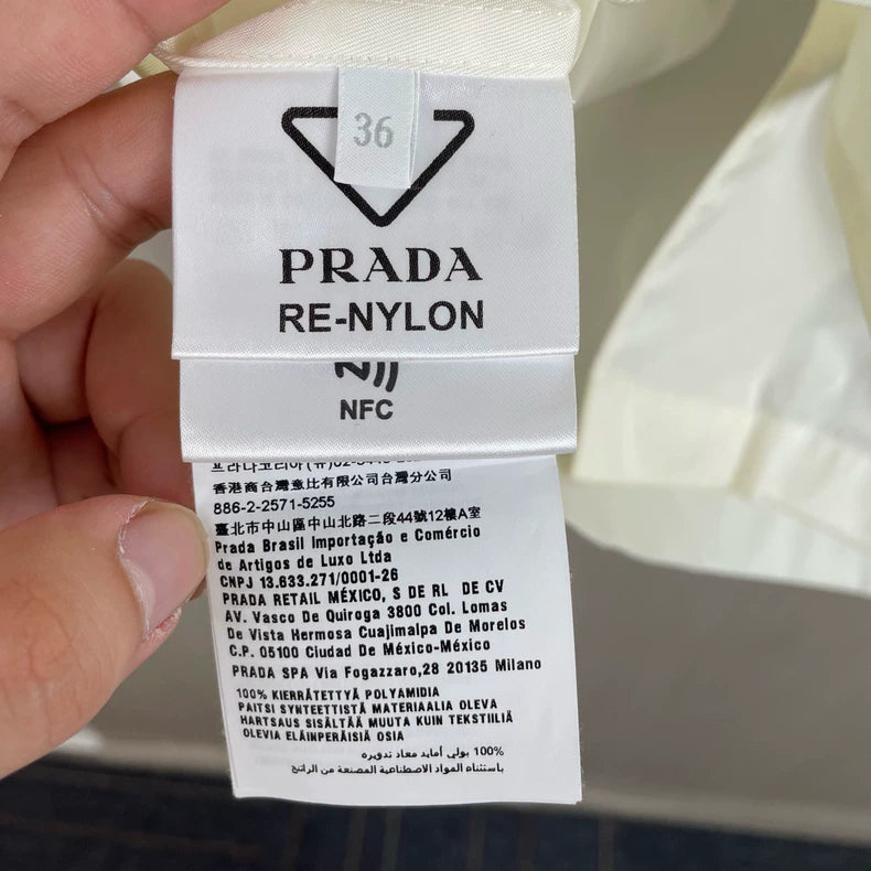 Prada White Nylon Short Sleeve Shirt